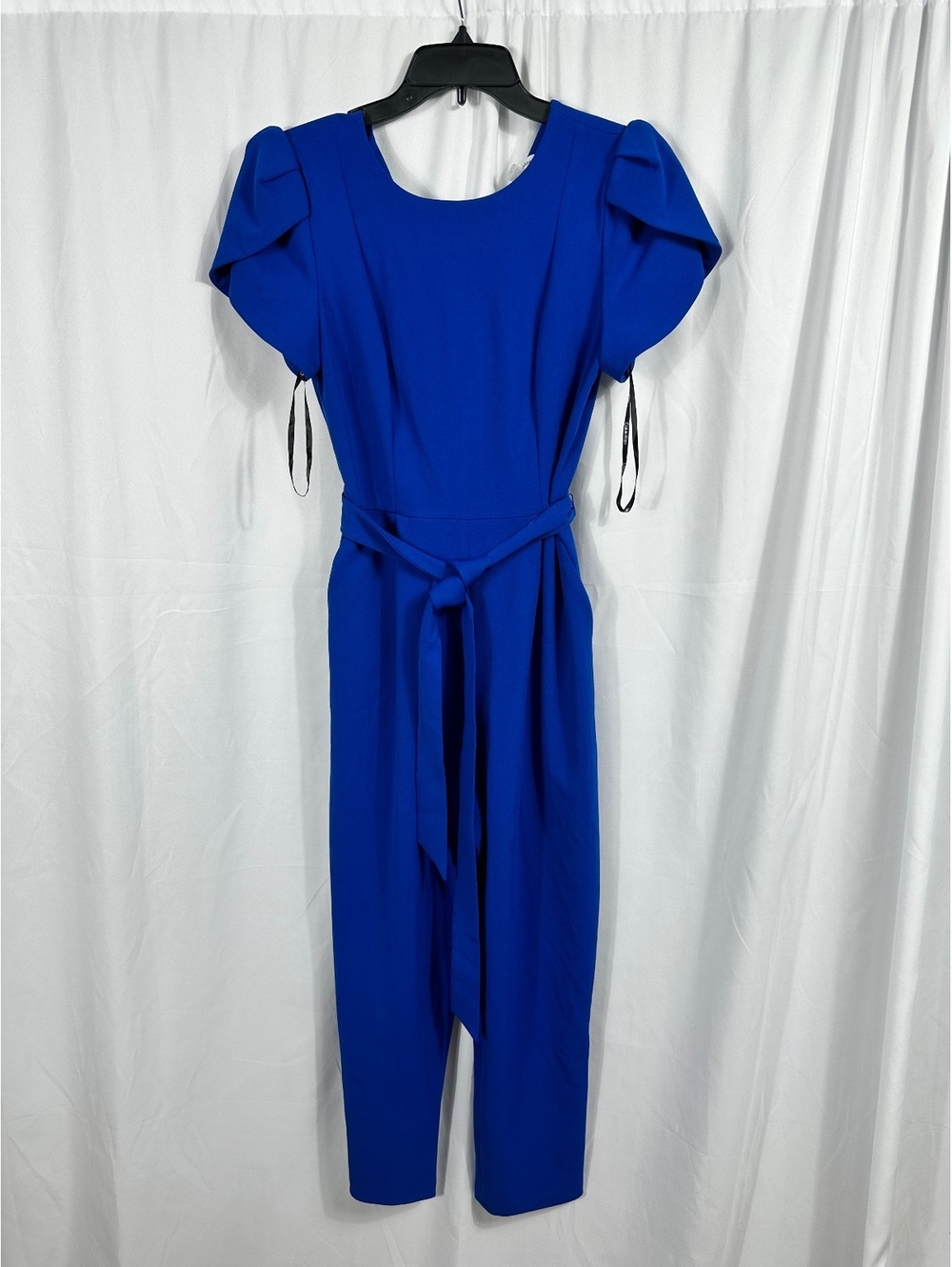 Calvin Klein Blue Short Sleeve Jumpsuit with Belt Size 6